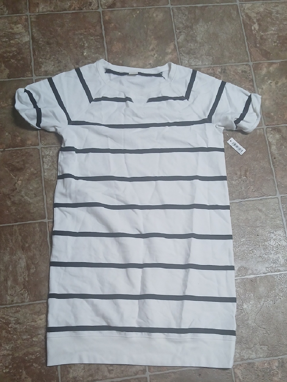 NWT Goodthreads White and Black Striped Sweatshirt Dress Size Medium